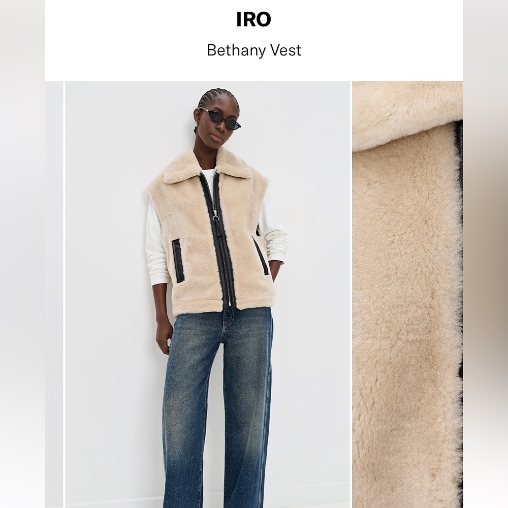 IRO Beige Shearling Vest